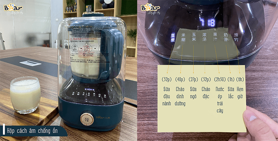 Máy xay nấu đa năng cách âm Bear PBJ-B06W1
