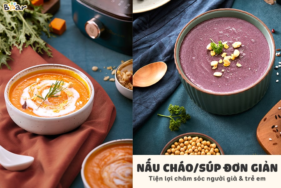 Máy xay nấu đa năng cách âm Bear PBJ-B06W1