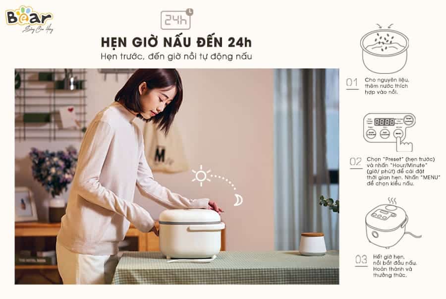 Nồi cơm điện thông minh Bear SUBE015 (DFB-B20A1)