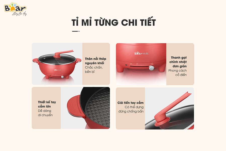 Nồi lẩu uyên ương Bear SUBE006