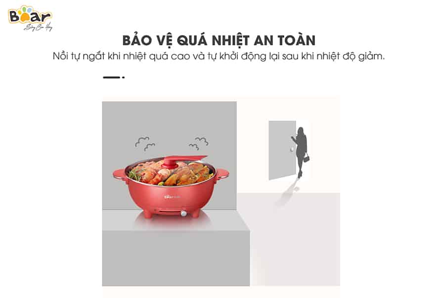 Nồi lẩu uyên ương Bear SUBE006