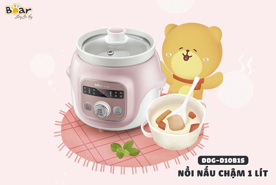 Nồi nấu chậm Bear 1l DDG-D10B1S