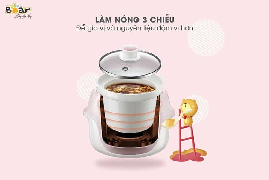 Nồi nấu chậm Bear 1l DDG-D10B1S