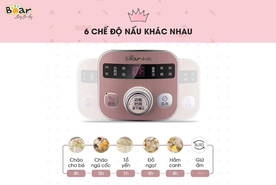 Nồi nấu chậm Bear 1l DDG-D10B1S