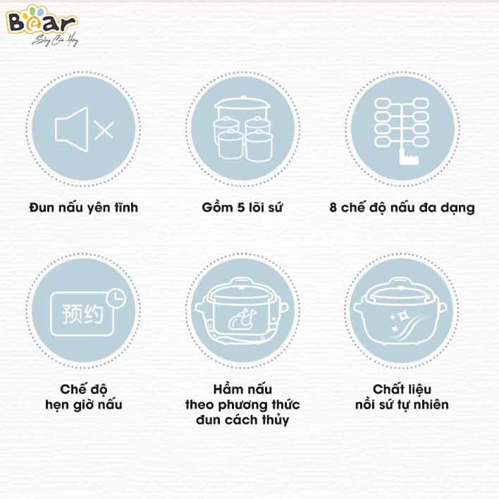 Nồi nấu chậm Bear 2.5L SUBE003