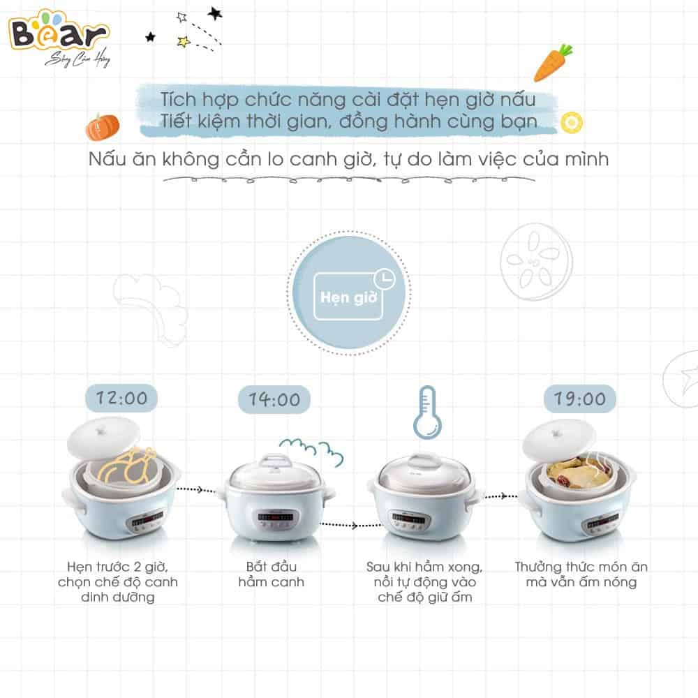 Nồi nấu chậm Bear 2.5L SUBE003