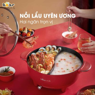 Nồi lẩu uyên ương Bear SUBE006