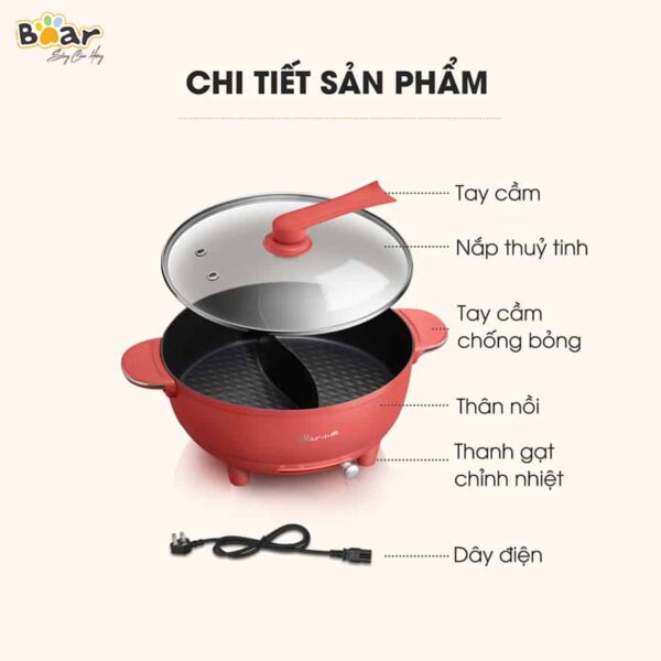 Nồi lẩu uyên ương Bear SUBE006