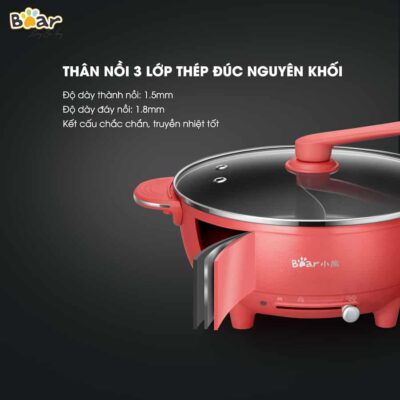 Nồi lẩu uyên ương Bear SUBE006