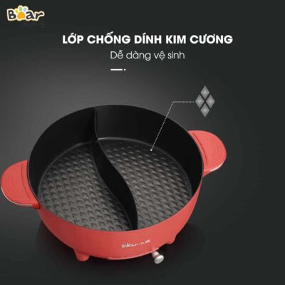 Nồi lẩu uyên ương Bear SUBE006