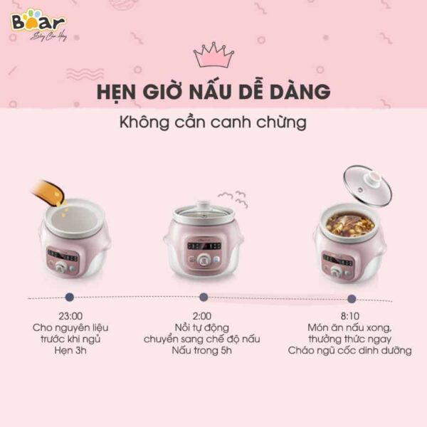 Nồi nấu chậm Bear 1l DDG-D10B1S